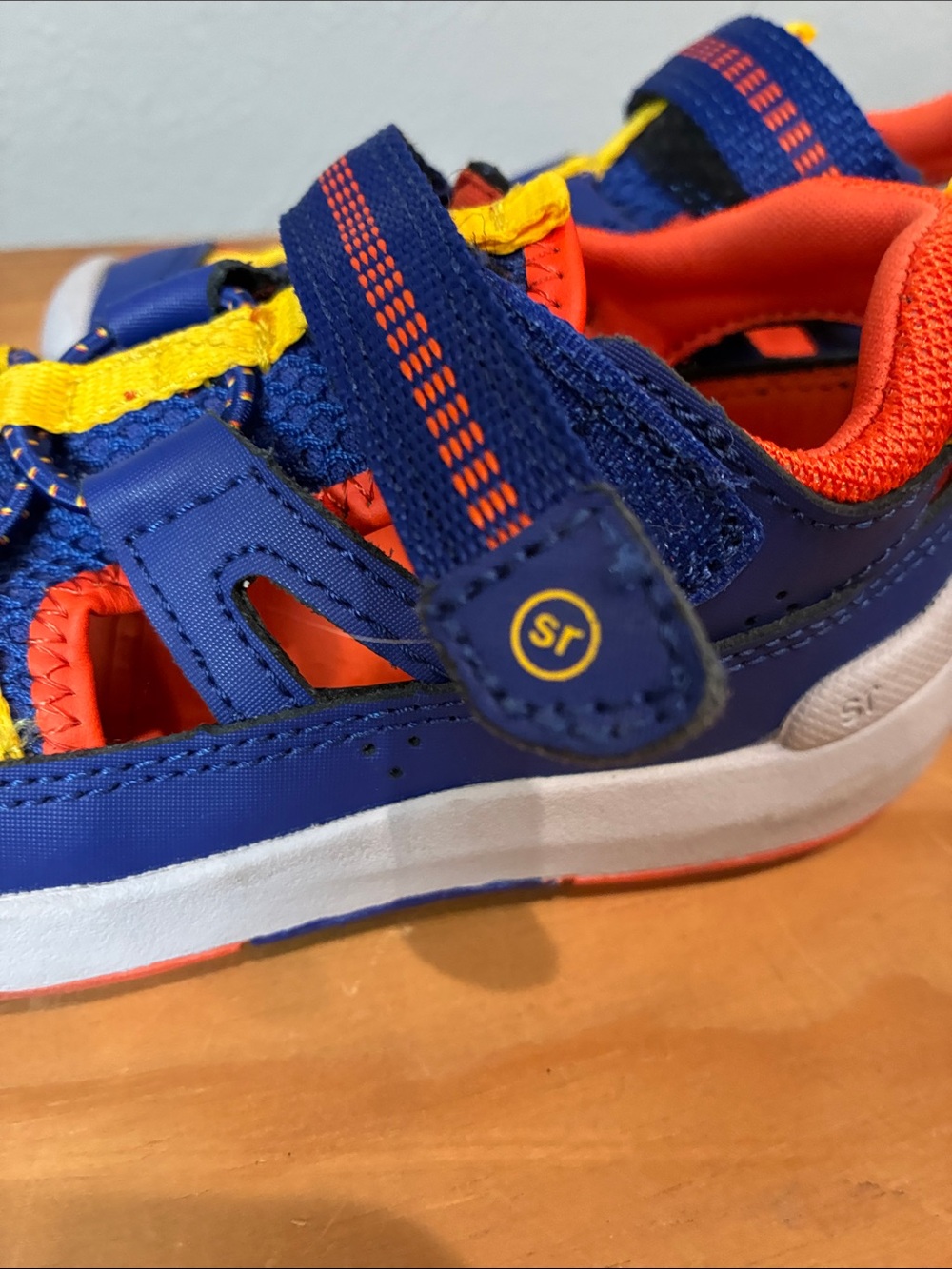 Kids Stride Rite Blue and Yellow Closed-Toe Sandal Sneakers - Picture 4 of 6